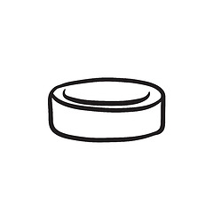 Image showing Hockey puck sketch icon.