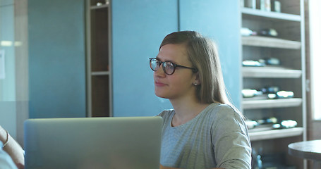 Image showing Portrait Of A Young Woman In A Startup Office