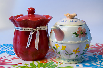 Image showing Candle and Teapot