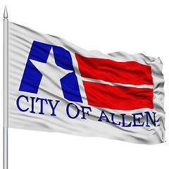 Image showing Allen City Flag on Flagpole, USA