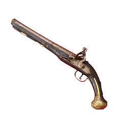 Image showing ancient historic shotgun on white