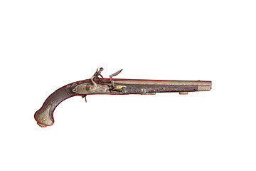 Image showing very old riffle over white