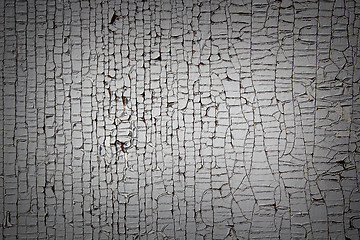 Image showing cracked paint on old wood plank