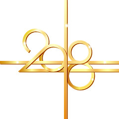 Image showing Happy New Year 2018 golden numbers