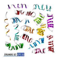 Image showing Festive colorful ribbons on white