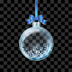 Image showing Glass transparent Christmas ball