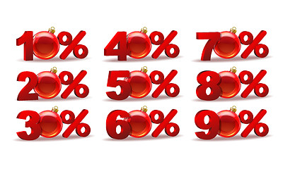 Image showing Set of percent discount sale icons