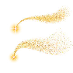 Image showing Vector golden sparkling comet
