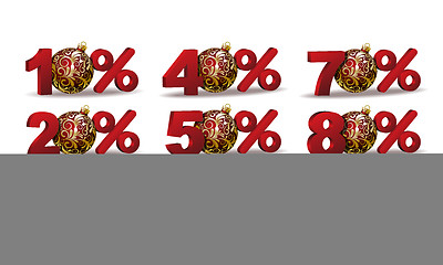 Image showing Set of percent discount sale icons