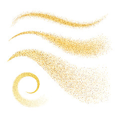 Image showing Sparkle stardust. Golden glittering waves