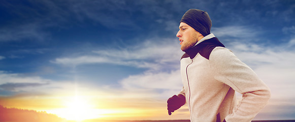 Image showing man jogging on evening