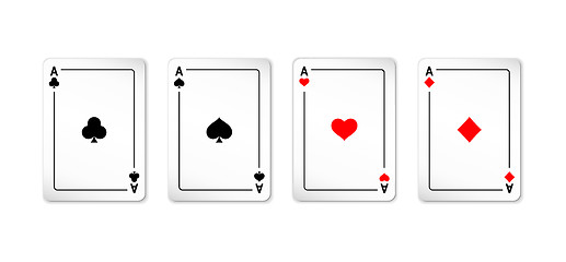 Image showing Set of four aces deck of cards