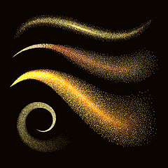 Image showing Sparkle stardust. Golden glittering waves