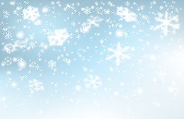 Image showing Falling snow on a light blue background.