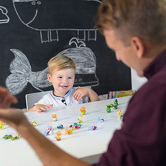 Image showing Cute little toddler boy at child therapy session.