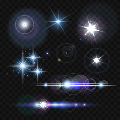 Image showing Glowing lights, stars and sparkles.