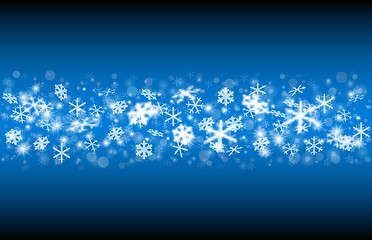 Image showing Falling snow on a blue background.