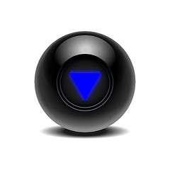 Image showing Realistic black Eight Ball of predictions