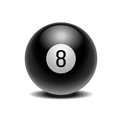 Image showing Realistic black Eight Ball of predictions