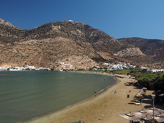 Image showing Kamares beach in port town Sifnos Greece Cyclades