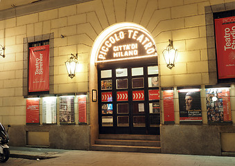 Image showing editorial entrance Piccolo Theater Milan Italy