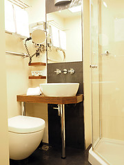 Image showing bathroom two star hotel Milan Italy