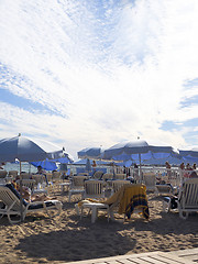 Image showing editorial tourists at beach Cannes, France