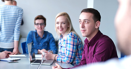 Image showing Business Team At A Meeting at modern office building