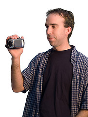 Image showing Man With Camcorder