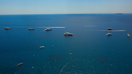 Image showing Yachting on the Mediteranean Sea, Capri Island, Europe.