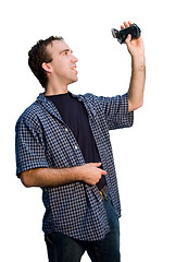 Image showing Man Holding Video Camera