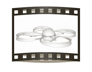 Image showing Quadcopter Dron. 3d render. The film strip.