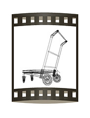 Image showing Trolley for luggage at the airport. 3D illustration.. The film s