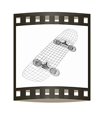 Image showing Skateboard. 3d illustration. The film strip.