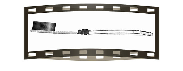 Image showing Toothbrush. 3d illustration. The film strip.