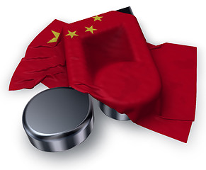 Image showing music note symbol and flag of china - 3d rendering