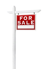 Image showing Right Facing For Sale Real Estate Sign Isolated on a White Backg