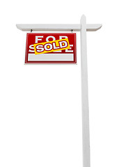 Image showing Left Facing Sold For Sale Real Estate Sign Isolated on a White B