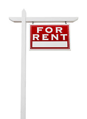 Image showing Right Facing For Rent Real Estate Sign Isolated on a White Backg