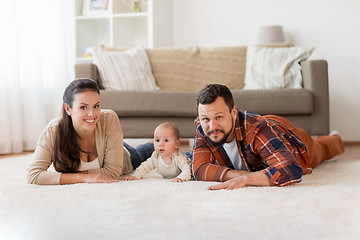 Image showing happy family with baby at home