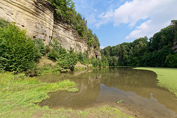 Image showing Cerny rybnik near castle Kost. Czech Republic