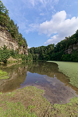 Image showing Cerny rybnik near castle Kost. Czech Republic