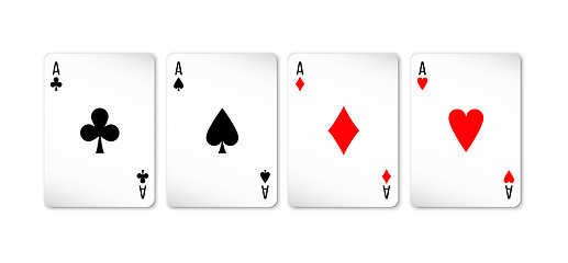 Image showing Set of four aces deck of cards