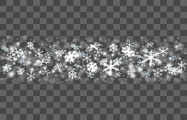 Image showing Falling snow on a transparent background.