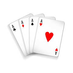 Image showing Set of four aces deck of cards