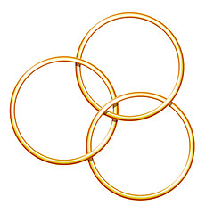 Image showing Three linking metal rings for showing magic trick.