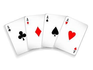 Image showing Set of four aces deck of cards