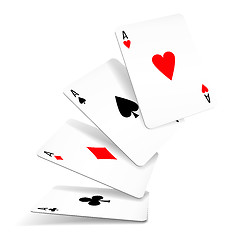 Image showing Set of four aces deck of cards