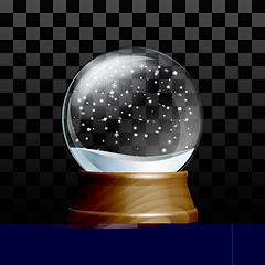 Image showing Snow globe with falling snowflakes.