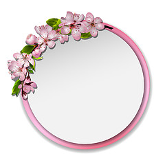 Image showing Round frame with sakura blossom.